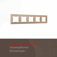 Рамка пятиместная Arte Milano 503.03-5.shampan