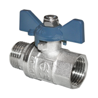 Кран шаровой ВН 1/2 бабочка никелированный AQUALINK 01158