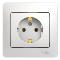 GLOSSA Розетка с заземлением в сборе белая Systeme Electric GSL000142