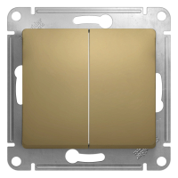 GLOSSA Выключатель двухклавишный в рамку титан сх.5 Systeme Electric GSL000451