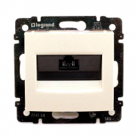 Розетка компьютерная RJ45 Legrand Valena 5e кат UTP на винтах слоновая кость 774138