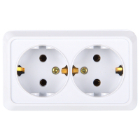 Розетка двойная 2П+3 General Альфа 477009