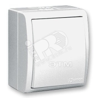 Выключатель одноклавишный, IP54 10А 250В, винтовой зажим, S15A, белый Simon 1594101-030