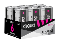 Элементы питания алкалиновые LR20 (D) ФАZА Alkaline (6 шт. в упаковке) JazzWay LR20A-P6