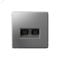 ARTGALLERY РОЗЕТКА двойная компьютерная RJ45+RJ45, кат. 5е, механизм, СТАЛЬ Systeme Electric GAL000985