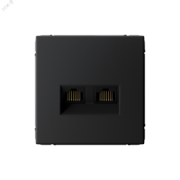 ARTGALLERY РОЗЕТКА двойная компьютерная RJ45+RJ45, кат. 5е, механизм, КАРБОН Systeme Electric GAL001085