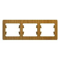 GLOSSA Рамка 3 поста горизонтальная дуб Systeme Electric GSL000503