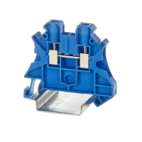 Клемма проходная , винтовой зажим, 2 точки подключения, 4 кв.мм, синяя DKC TUR-4-BU