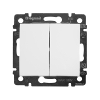 VALENA Выключатель двухклавишный в рамку белый Legrand/Daccord 774405