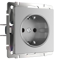 Розетка с заземлением Werkel серебряный W1171006 4690389157707 a050881