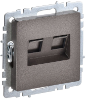 BRITE Розетка двойная RJ11+RJ45 кат.5E РК/Т12-БрТБ темная бронза IEK BR-KT20-O-1-K45