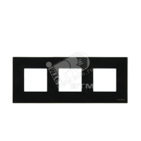 Zenit Рамка 3 поста стекло черное ABB N2273 CN 2CLA227300N3101
