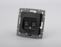 Механизм компьютерной розетки двойной Arlight SCT-MPC2-PL-BK-V (RJ-45, CAT6) 049853