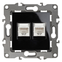 Розетка информационная двойная 2XRJ45 Эра 12-3108-06 Б0014734 ЭРА