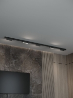 Трековая система со светильниками №4 трехфазная накладная Eldeko (48В, форма - прямая, 3м, 3000K) черная Hesby Lighting HSBL_kompl_E004_NI3B3K