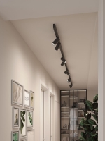 Трековая система со светильниками №3 трехфазная накладная Eldeko (48В, форма - прямая, 4м, 3000K) черная Hesby Lighting HSBL_kompl_E003_NI4B3K