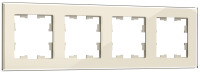 BRITE Рамка 4 поста РУ-4-2-БрВа стекло ванильный IEK BR-M42-G-K10