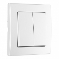 Выключатель двухклавишный Arte Milano SET06-1-30-2 silver