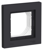 ATLASDESIGN AQUA 1-постовая РАМКА IP44, КАРБОН Systeme Electric ATN441001