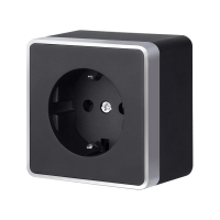 Розетка с заземлением Werkel Gallant (черный с серебром) W5071034 4690389164507 a051146