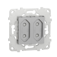 Розетка двойная Schneider Electric Unica New б/з со шторками NU503130