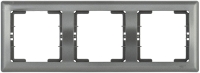 Рамка 3 местная горизонтальная BOLERO антрацит IEK EMB30-K95
