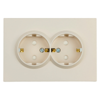 Розетка 2-местная с защитной шторкой Stekker Эмили с/з 250В 16А RST16-5114-08 кашемир soft touch 49908