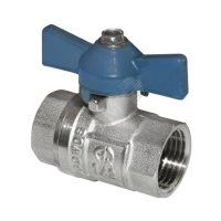 Кран шаровой ВВ 3/4 бабочка никелированный AQUALINK 01156