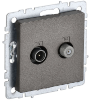 BRITE Розетка двойная TV+SAT РТВ/РСп12-БрТБ темная бронза IEK BR-AF20-O-K45