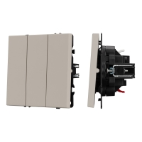 Механизм выключателя трехклавишный непроходной Arlight SWT-NOBE-MK03-SFPL-CA (230V, 10A) (Кашемир) 061797