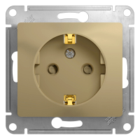 GLOSSA Розетка с заземлением со шторками в рамку титан Systeme Electric GSL000445