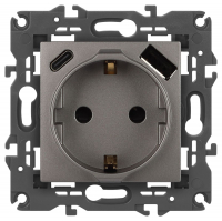 Розетка со шторками с USB type-A+C Эра Elegance 14-4108-16 Б0067695