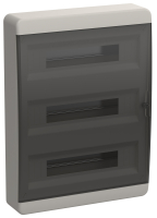 TEKFOR Корпус пластиковый навесной ЩРН-П-54 IP41 черная прозрачная дверь IEK TF5-KP12-N-54-41-K01-K03