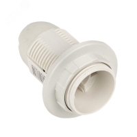 Патрон пластиковый E14 с кольцом белый EKF LHP-E14-r