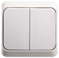 ЭТЮД Выключатель двухклавишный наружный бежевый сх.5 Systeme Electric BA10-002K