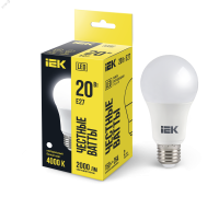 Лампа светодиодная A60 груша 20Вт 230В 4000К E27 IEK LLE-A60-20-230-40-E27