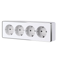 Розетка четверная с заземлением и шторками Werkel Gallant (белый) W5072210 4690389218002 a071252