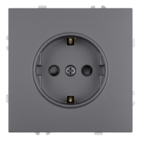 Розетка 1-местная с з/ш с/з (механизм) СЗК Stekker Эмили 250В 16А RST16-5110-10ZK платиново-серый soft touch 50243