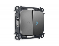 Комплект механизма 2-кл выключателя с подсветкой Ambrella Volt Omega MO654020