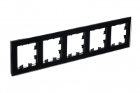 ATLASDESIGN NATURE рамка пятипостовая, ОРГАНИЧЕСКОЕ СТЕКЛО ЧЕРНЫЙ Systeme Electric ATN321005