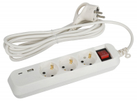 Удлинитель электрический Эра UB-3es-3m-USB Б0052898 ЭРА