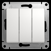 GLOSSA Выключатель трехклавишный в рамку белый схема 3 Systeme Electric GSL000131