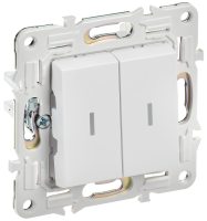 SKANDY Выключатель 2-клавишный с индикацией 10А SK-V09W арктический белый IEK SK-V20-1-10-K01