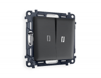 Комплект механизма 2-кл выключателя с подсветкой Ambrella Volt Alfa MA904015