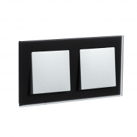 Рамка двухпостовая ATLASDESIGN NATURE, МАТОВОЕ СТЕКЛО ЧЕРНЫЙ Systeme Electric ATN331002