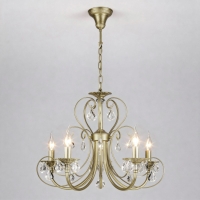 Подвесная люстра Eurosvet Alda 3305/5 латунь/прозрачный хрусталь Strotskis a072114