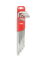 Набор ключей Г-образных шестигранных удлиненных с шаровым окончанием 9шт HEX 1.5-10.0 Felo 36500911