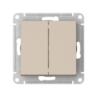 Выключатель 2-клавишный, сх.5, 10АХ, мех., быстрозажим. клем. Systeme Electric AtlasDesign Песочный ATN001251S