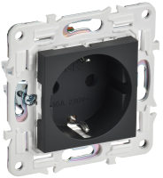SKANDY Розетка с заземлением с защитными шторками 16А SK-R04G графит IEK SK-R14-16-K53