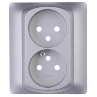 Лицевая панель Legrand Galea Life розетки 2х2К французский стандарт алюминий 771335